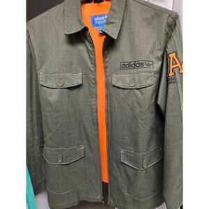 Adidas Originals Mens Planetoid Parka Green Orange jacket L